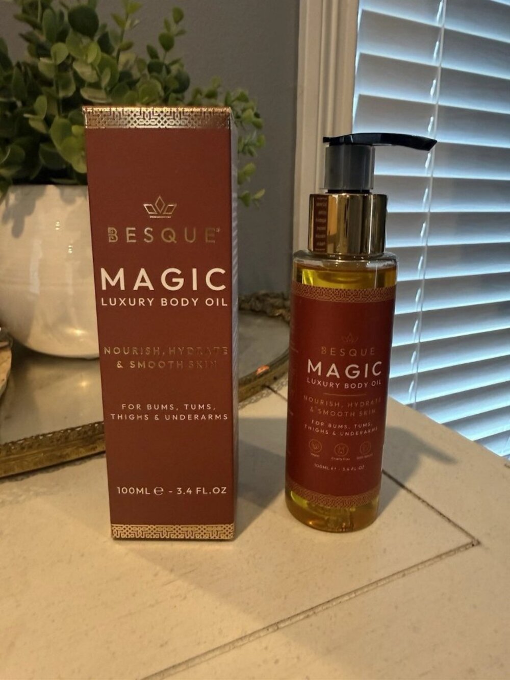 Besque Magic Body Oil for Women 3.38 fl oz Hydrating Moisturizing After Shower